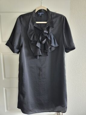 GAP Black Satin Shift Dress